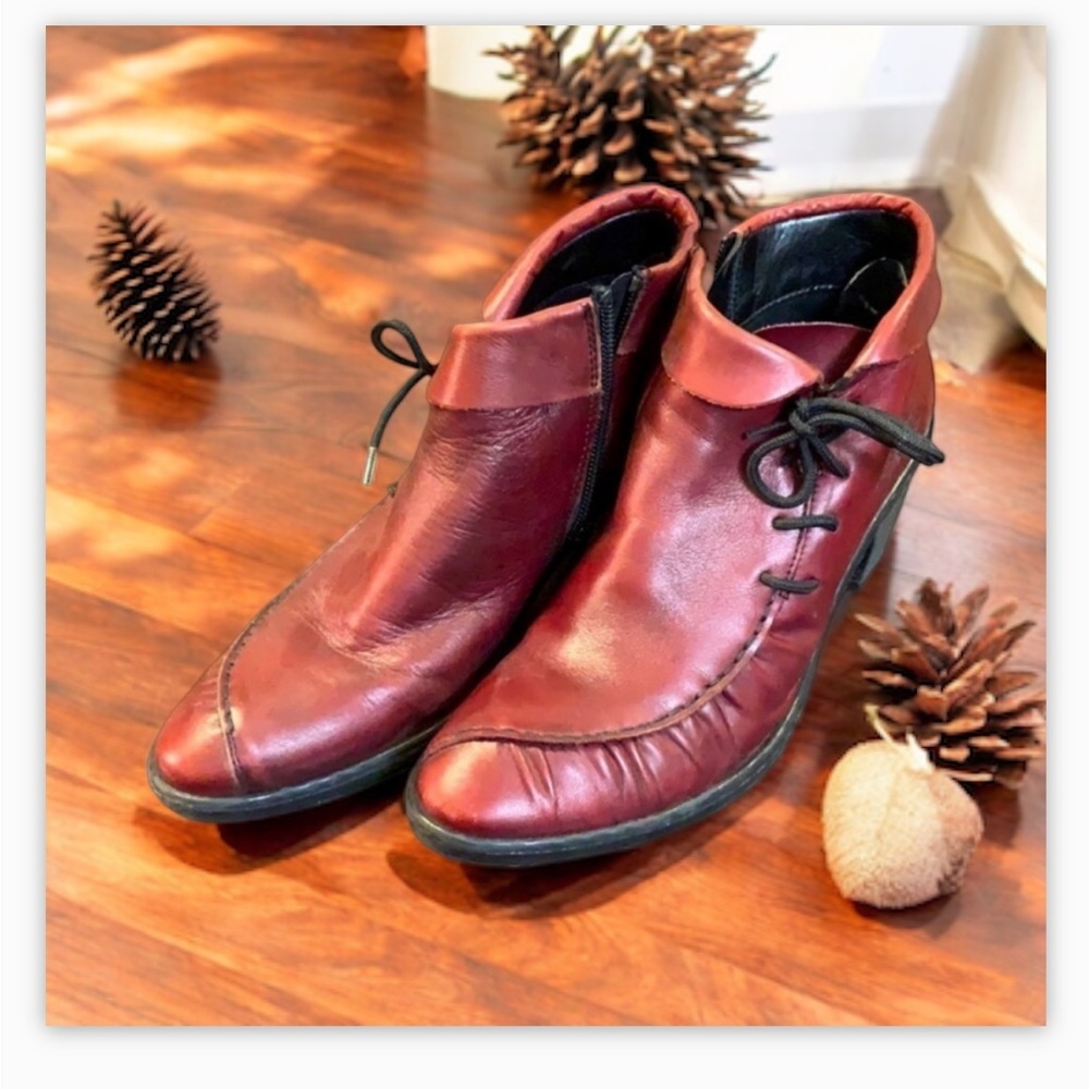 Rieker Burgundy Bootie Leather Thermal Lined Booties-Amazing !Sz 8.5 🍂